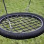 Single Swing (BNS 90cm) çocuk oyun alanı için siyah halatlı yuvarlak salıncak.