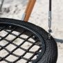 Single Swing (BNS 90cm) çocuk oyun alanı için siyah ipli yuvarlak salıncak.