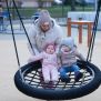 Single Swing (BNS 90cm) çocuklar için yuvarlak hasır salıncak.