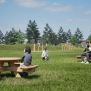 Miniaturka Round table & benches (8)