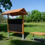 Miniaturka Outdoor Classroom (w/ Wooden Benches, Sunshades, Blackboard & Plant Pots) (11)