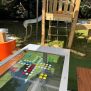 HPL Bench Chess and ludo game oyun masası, dış mekan çocuk oyun alanı için dayanıklı tasarım.